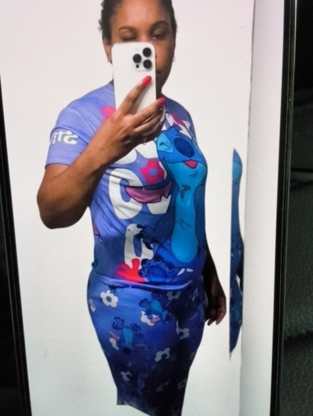 Women’s Blue Floral Cartoon Swim Set - Unbranded